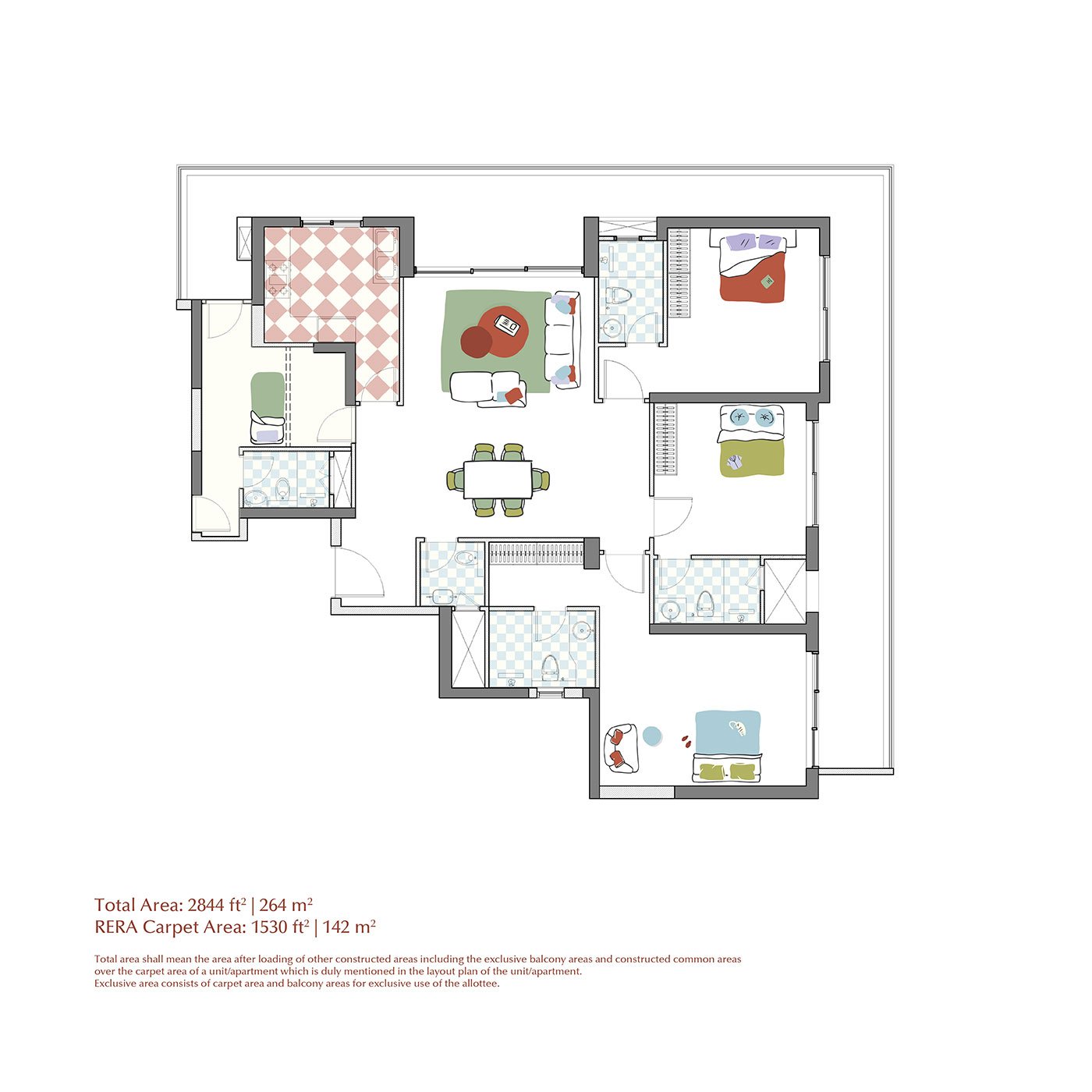 Max Estates 360 3-Bedroom-type-A Floor Plan