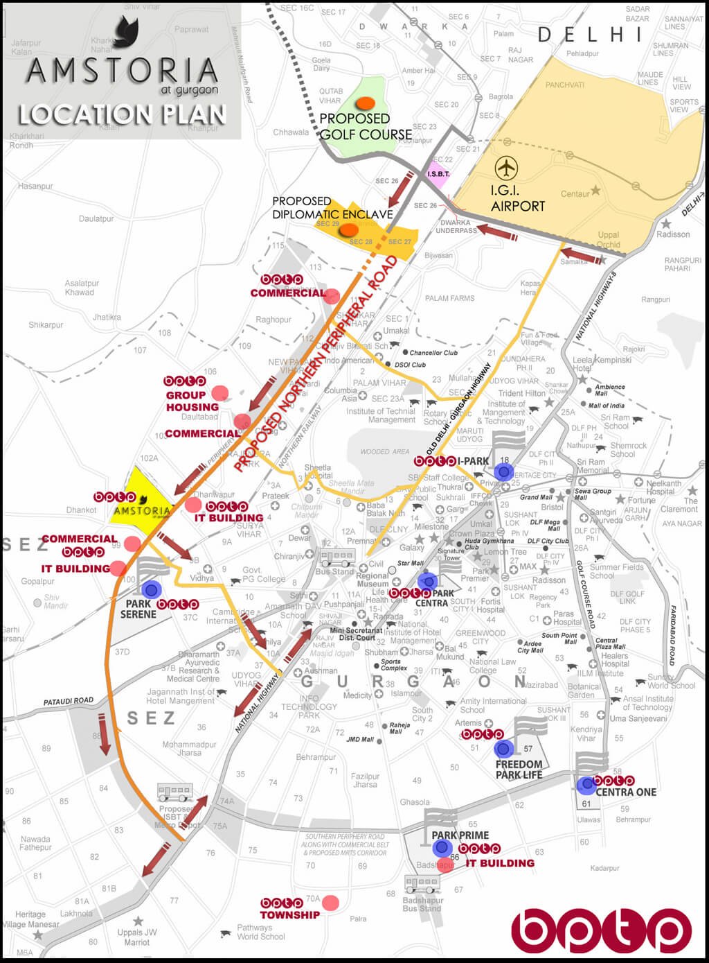 BPTP Codename Lutyens Location Map